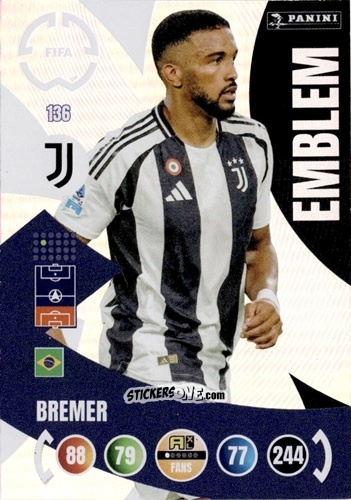 Cromo Gleison Bremer - FIFA Club World Cup 2025. Adrenalyn XL n. 136 - Panini