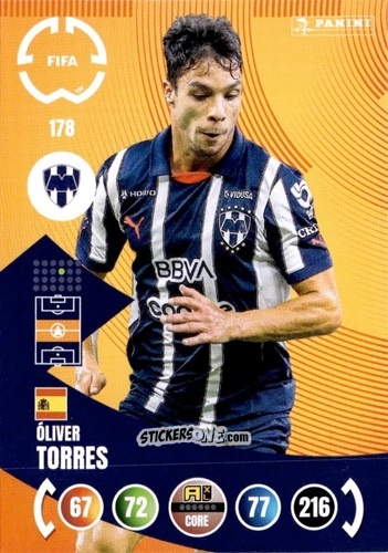 Figurina Óliver Torres - FIFA Club World Cup 2025. Adrenalyn XL n. 178 - Panini