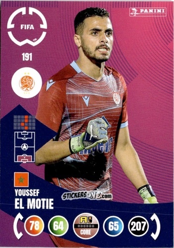 Figurina Youssef El Motie - FIFA Club World Cup 2025. Adrenalyn XL n. 191 - Panini