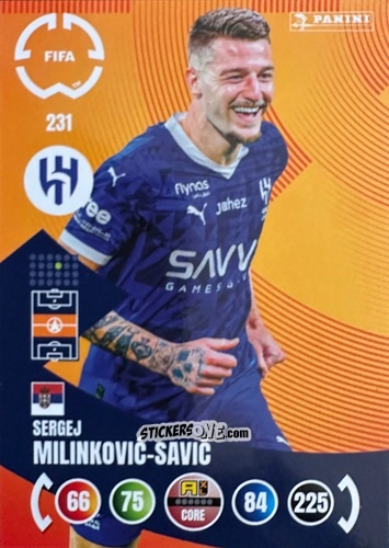 Figurina Sergej Milinković-Savić - FIFA Club World Cup 2025. Adrenalyn XL n. 231 - Panini