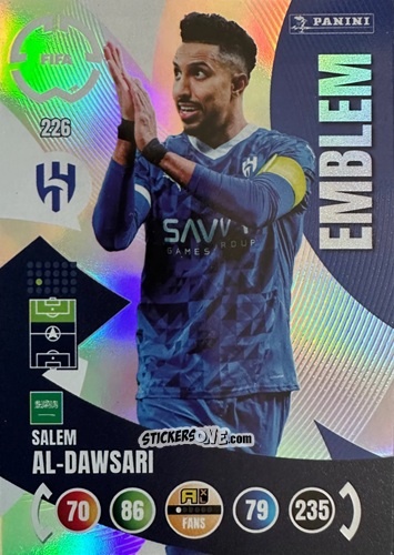 Cromo Salem Al-Dawsari - FIFA Club World Cup 2025. Adrenalyn XL n. 226 - Panini