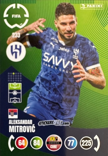 Figurina Aleksandar Mitrović - FIFA Club World Cup 2025. Adrenalyn XL n. 233 - Panini