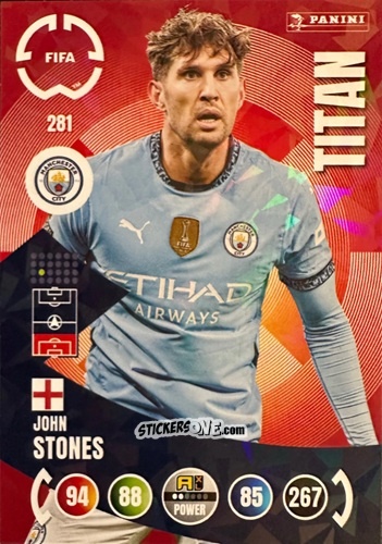 Sticker John Stones - FIFA Club World Cup 2025. Adrenalyn XL n. 281 - Panini