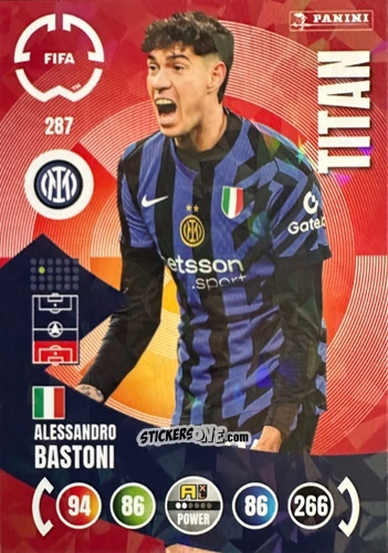 Sticker Alessandro Bastoni - FIFA Club World Cup 2025. Adrenalyn XL n. 287 - Panini