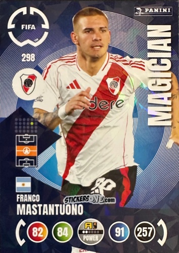 Sticker Franco Mastantuono - FIFA Club World Cup 2025. Adrenalyn XL n. 298 - Panini
