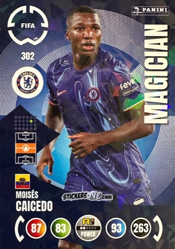 Cromo Moisés Caicedo - FIFA Club World Cup 2025. Adrenalyn XL n. 302 - Panini