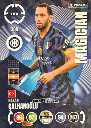 Figurina Hakan Çalhanoğlu - FIFA Club World Cup 2025. Adrenalyn XL n. 308 - Panini