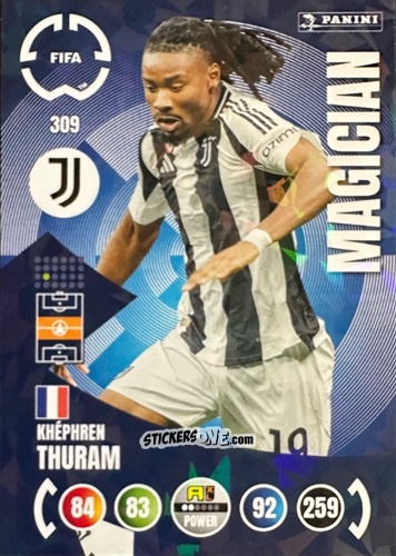 Cromo Khéphren Thuram - FIFA Club World Cup 2025. Adrenalyn XL n. 309 - Panini