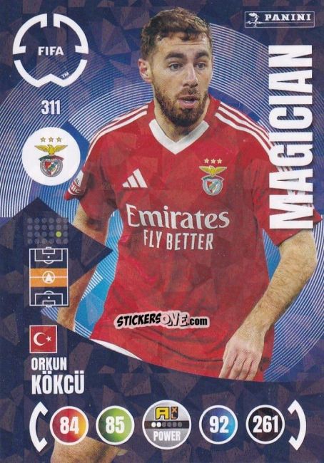 Cromo Orkun Kökçü - FIFA Club World Cup 2025. Adrenalyn XL n. 311 - Panini