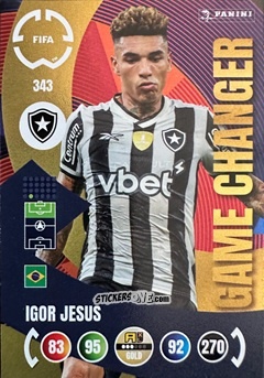 Cromo Igor Jesus - FIFA Club World Cup 2025. Adrenalyn XL n. 343 - Panini