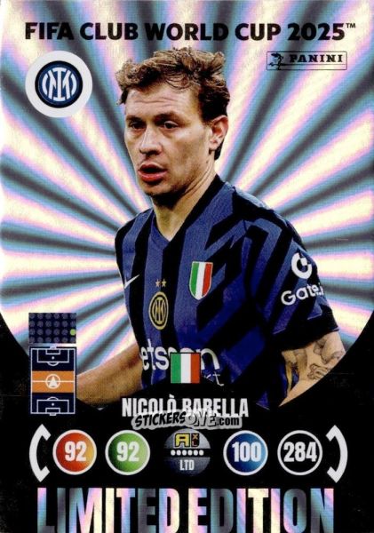 Figurina Nicolò Barella - FIFA Club World Cup 2025. Adrenalyn XL n. LE-NB - Panini