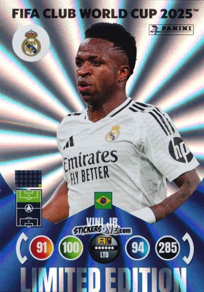 Figurina Vini Jr. - FIFA Club World Cup 2025. Adrenalyn XL n. LE-VJ - Panini