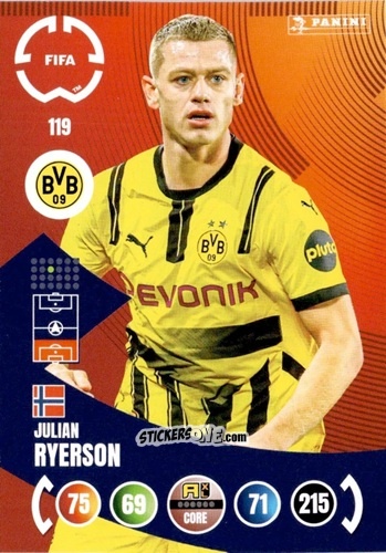 Sticker Julian Ryerson - FIFA Club World Cup 2025. Adrenalyn XL n. 119 - Panini