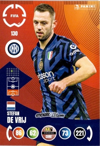 Figurina Stefan De Vrij - FIFA Club World Cup 2025. Adrenalyn XL n. 130 - Panini