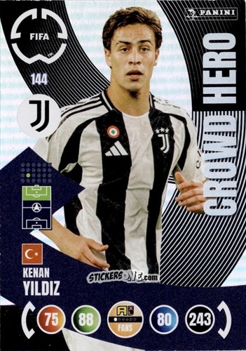 Cromo Kenan Yildiz - FIFA Club World Cup 2025. Adrenalyn XL n. 144 - Panini