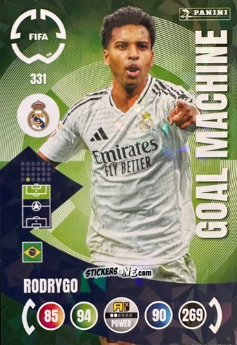 Figurina Rodrygo - FIFA Club World Cup 2025. Adrenalyn XL n. 331 - Panini