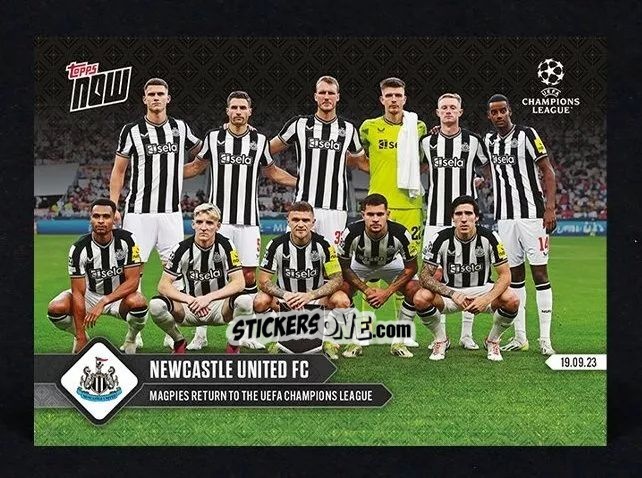 Figurina Newcastle United Fc Team - Now Uefa Champions League 2023-2024 n. 7 - Topps
