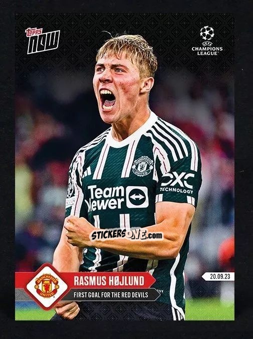 Figurina Rasmus Hojlund - Now Uefa Champions League 2023-2024 n. 16 - Topps