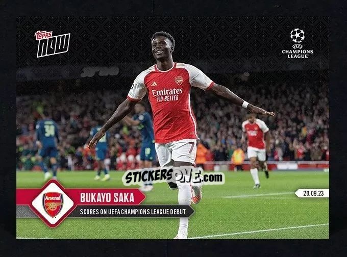 Figurina Bukayo Saka - Now Uefa Champions League 2023-2024 n. 22 - Topps
