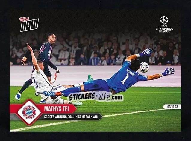 Figurina Mathys Tel - Now Uefa Champions League 2023-2024 n. 27 - Topps