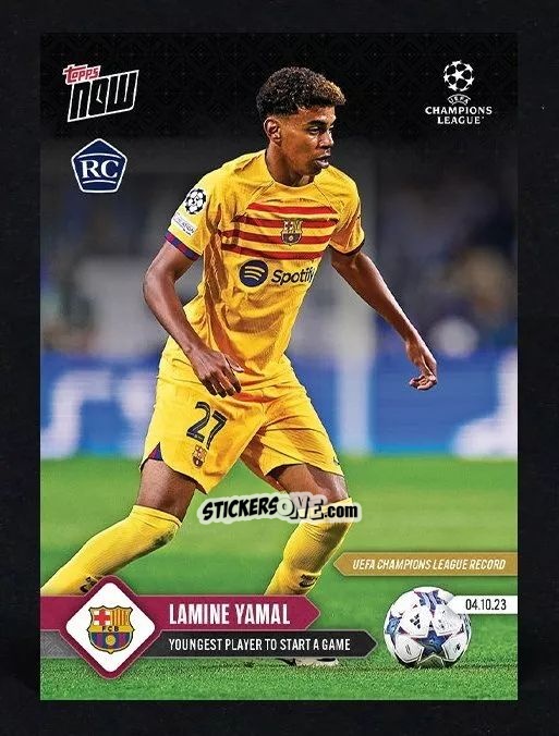 Figurina Lamine Yamal - Now Uefa Champions League 2023-2024 n. 40 - Topps