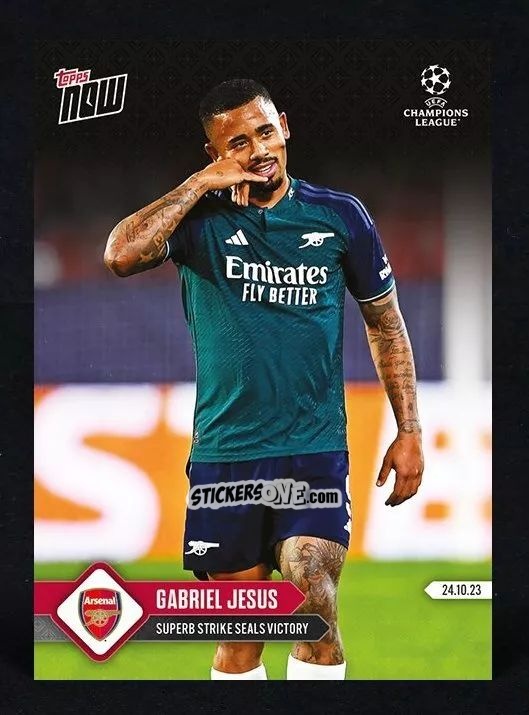 Figurina Gabriel Jesus - Now Uefa Champions League 2023-2024 n. 43 - Topps
