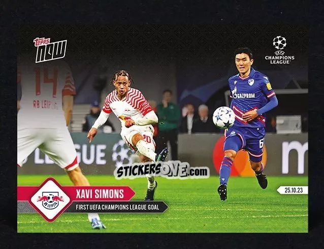 Figurina Xavi Simons - Now Uefa Champions League 2023-2024 n. 48 - Topps