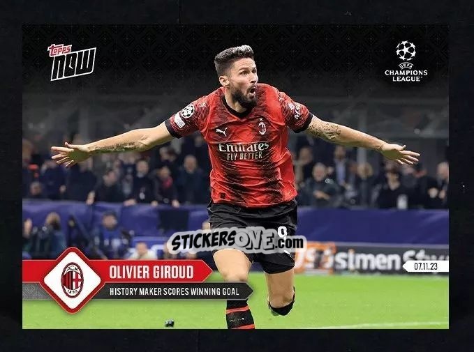 Figurina Olivier Giroud - Now Uefa Champions League 2023-2024 n. 56 - Topps
