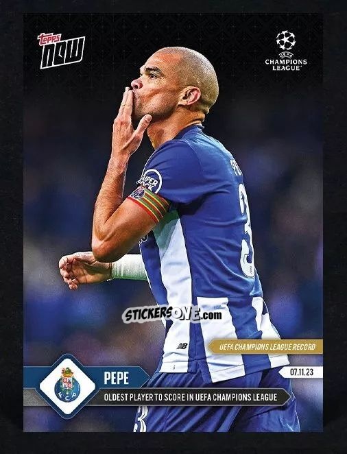 Figurina Pepe - Now Uefa Champions League 2023-2024 n. 57 - Topps