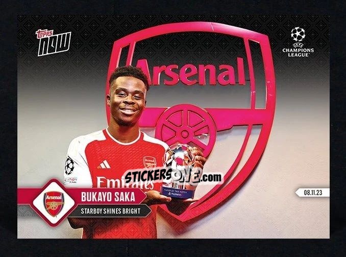 Figurina Bukayo Saka - Now Uefa Champions League 2023-2024 n. 64 - Topps