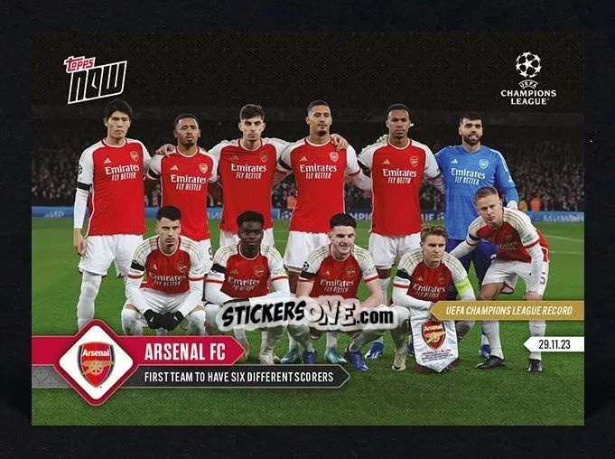 Figurina Arsenal Team - Now Uefa Champions League 2023-2024 n. 74 - Topps