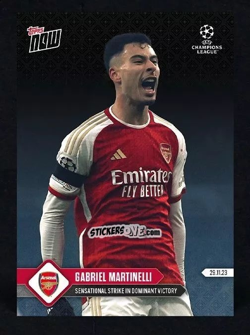 Figurina Gabriel Martinelli - Now Uefa Champions League 2023-2024 n. 75 - Topps