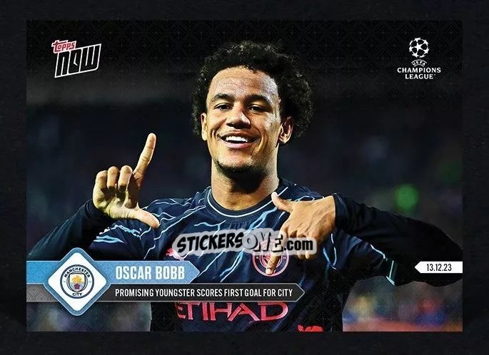 Sticker Oscar Bobb - Now Uefa Champions League 2023-2024 n. 81 - Topps