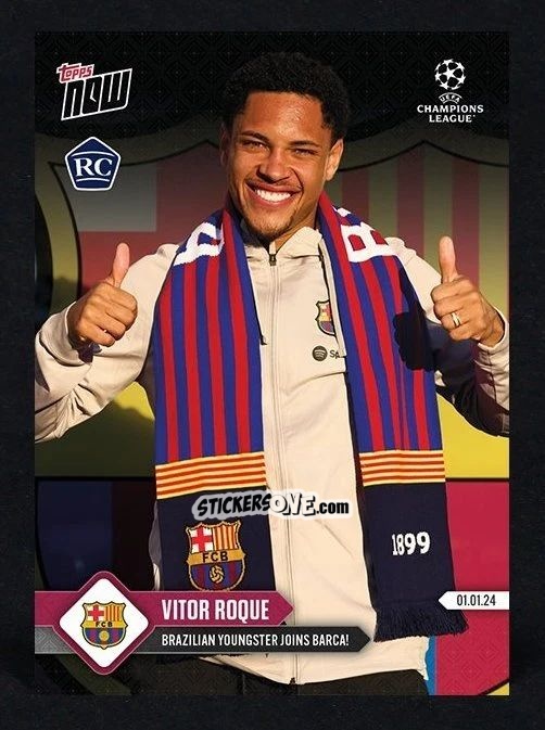Sticker Vitor Roque - Now Uefa Champions League 2023-2024 n. 87 - Topps