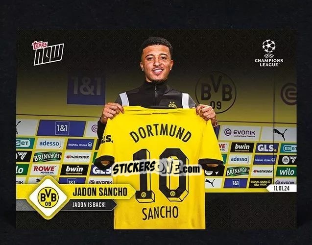 Cromo Jadon Sancho - Now Uefa Champions League 2023-2024 n. 88 - Topps