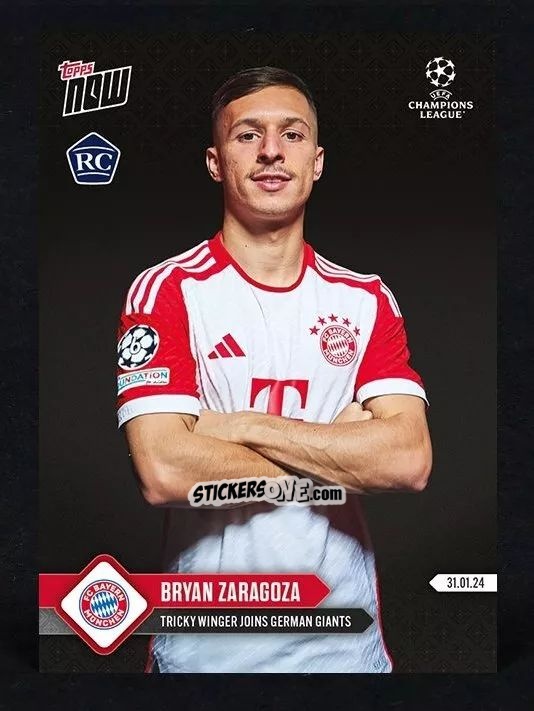 Sticker Bryan Zaragoza - Now Uefa Champions League 2023-2024 n. 90 - Topps