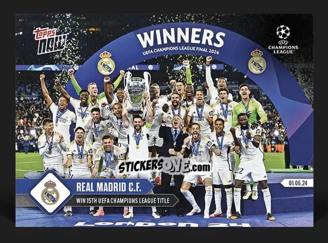 Cromo Real Madrid team winner - Now Uefa Champions League 2023-2024 n. 135 - Topps