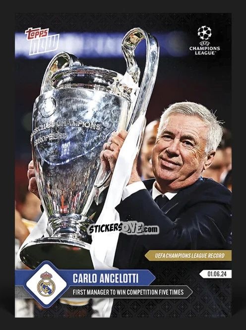 Cromo Carlo Ancelotti - Now Uefa Champions League 2023-2024 n. 138 - Topps