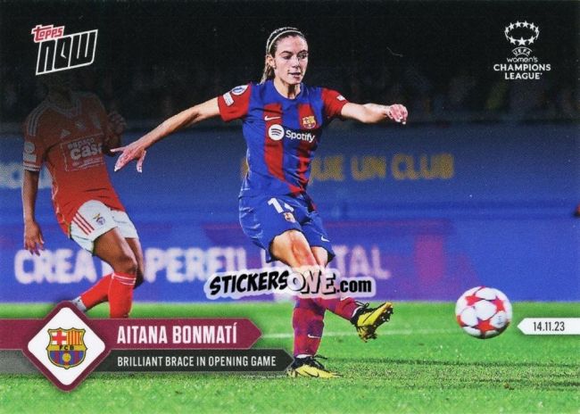 Figurina Aitana Bonmatí - Now Uefa Champions League 2023-2024 Women'S n. 3 - Topps