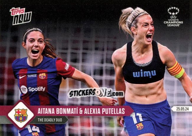 Sticker Aitana Bonmati / Alexia Putellas - Now Uefa Champions League 2023-2024 Women'S n. 22 - Topps