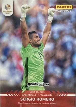 Figurina Sergio Romero - Instant Copa America 2016
 n. 29 - Panini