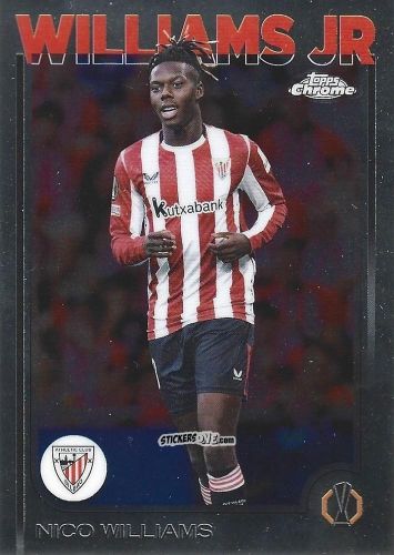 Figurina Nico Williams - Chrome Uefa Club Competitions 2024-2025 n. 28 - Topps