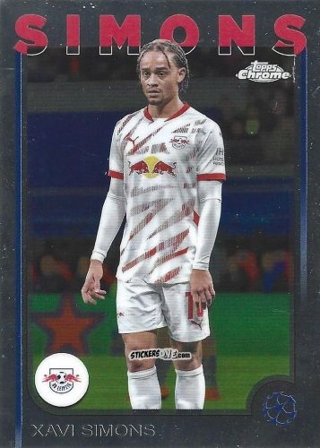 Figurina Xavi Simons - Chrome Uefa Club Competitions 2024-2025 n. 37 - Topps