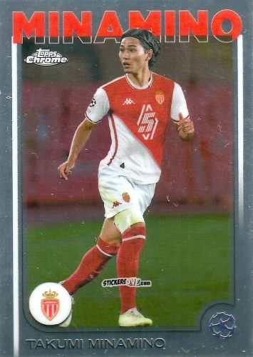 Figurina Takumi Minamino - Chrome Uefa Club Competitions 2024-2025 n. 57 - Topps