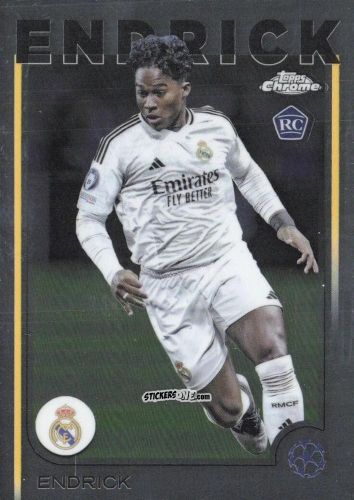 Figurina Endrick - Chrome Uefa Club Competitions 2024-2025 n. 100 - Topps