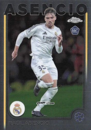 Figurina Raul Asencio - Chrome Uefa Club Competitions 2024-2025 n. 186 - Topps
