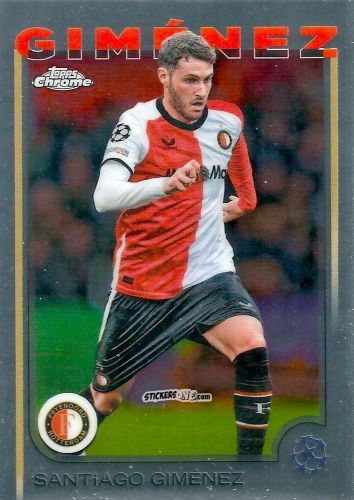 Sticker Santiago Gimenez - Chrome Uefa Club Competitions 2024-2025 n. 189 - Topps