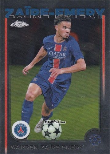 Figurina Warren Zaire-Emery - Chrome Uefa Club Competitions 2024-2025 n. 197 - Topps