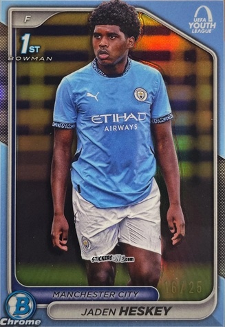 Sticker Jaden Heskey - Chrome Uefa Club Competitions 2024-2025 n. BU-JH - Topps