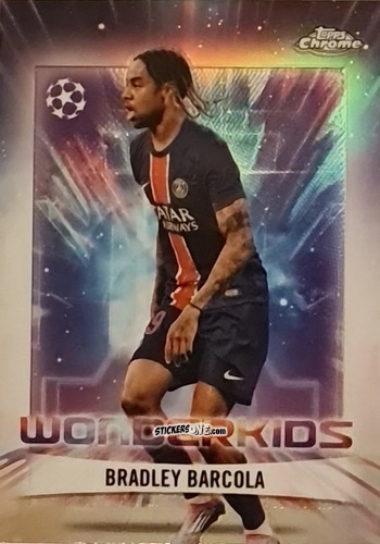 Figurina Bradley Barcola - Chrome Uefa Club Competitions 2024-2025 n. WK-9 - Topps